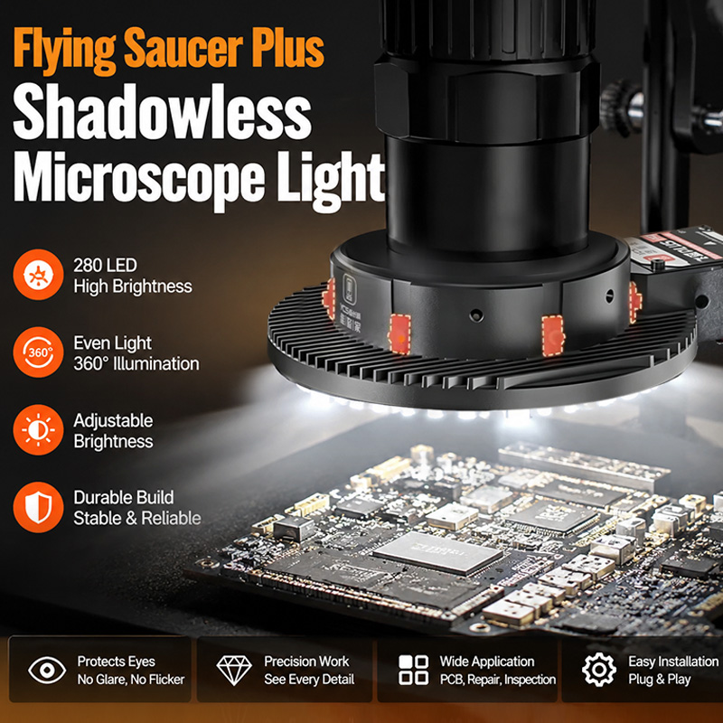 Electronics Repair Plus - Lámpara de Microscopio YCS Flying Saucer